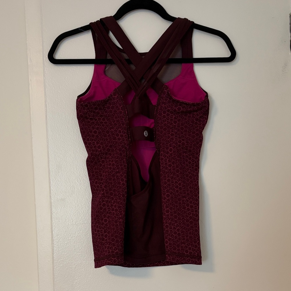 lululemon athletica Sports Bra Tank - Deep Berry with Bright Pink
